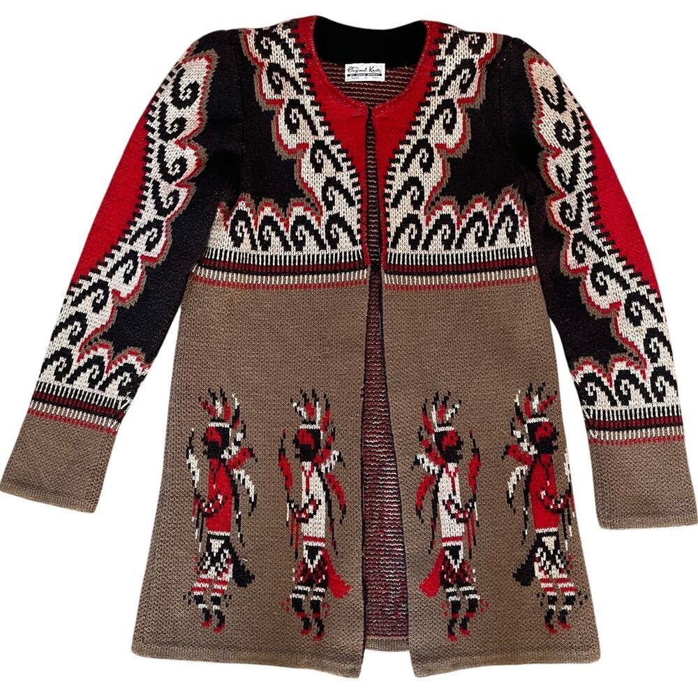 Rare Vintage Aztec Cardigan | Original Knits by Jean Sweet 70s, 80s Southwestern